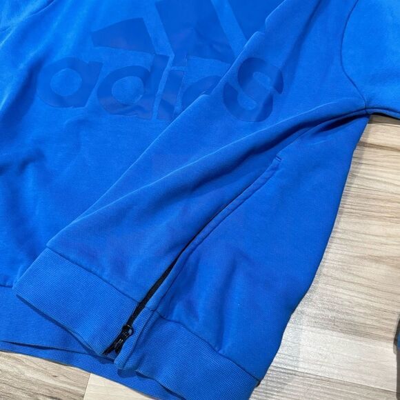 Adidas Blue Zip Side Crewneck Sweatshirt Women’s Small - Picture 4 of 4